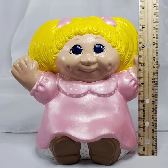 Cabbage Patch Kids Ceramic Figure hand painted Pink Blonde Girl 7.5 inches Tall - Picture 11 of 12